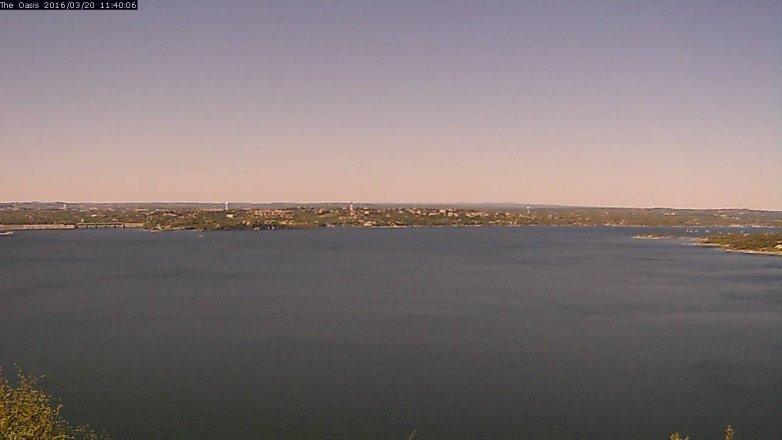 Lake Travis webcam, March 20, 2016 10:45 AM CT