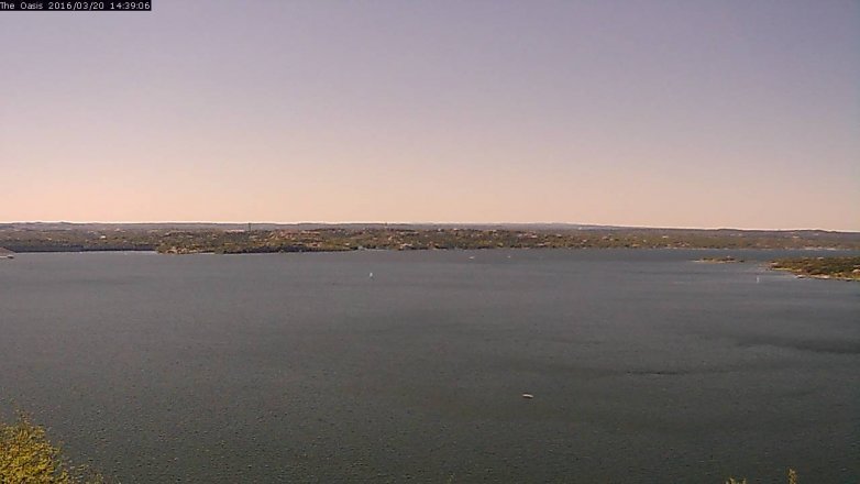 Lake Travis webcam, March 20, 2016 1:45 PM CT