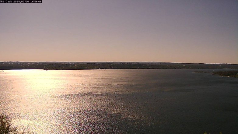 Lake Travis webcam, March 20, 2016 4:05 PM CT