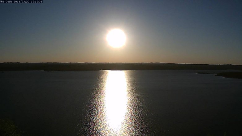 Lake Travis webcam, March 20, 2016 6:20 PM CT