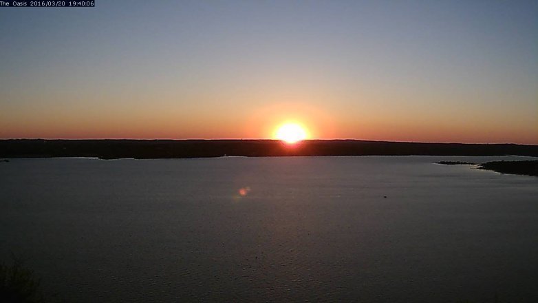 Lake Travis webcam, March 20, 2016 6:45 PM CT