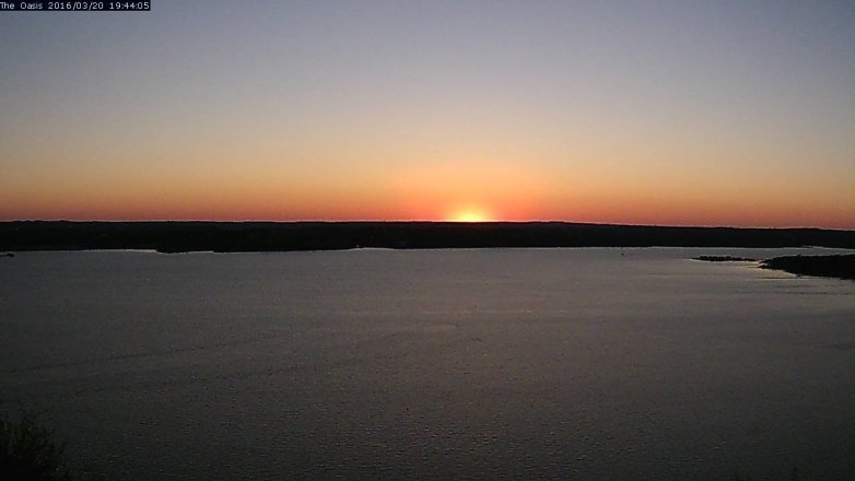 Lake Travis webcam, March 20, 2016 6:50 PM CT