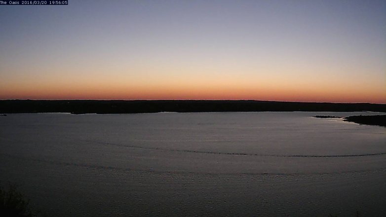 Lake Travis webcam, March 20, 2016 7:05 PM CT
