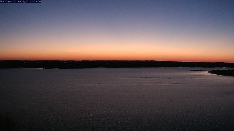 Lake Travis webcam, March 20, 2016 7:10 PM CT