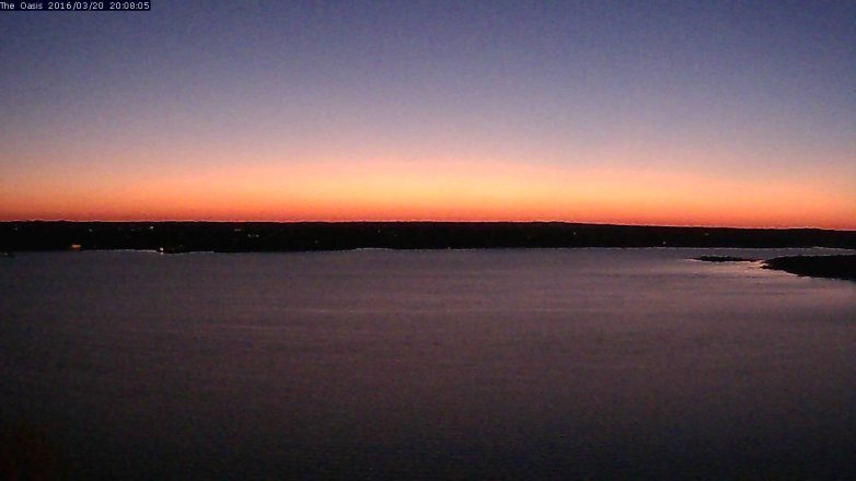 Lake Travis webcam, March 20, 2016 7:15 PM CT