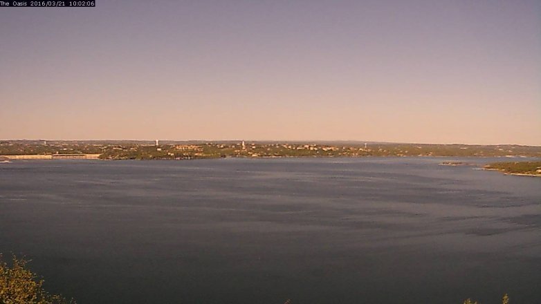 Lake Travis webcam, March 21, 2016 9:10 AM CT