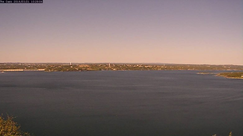 Lake Travis webcam, March 21, 2016 9:35 AM CT