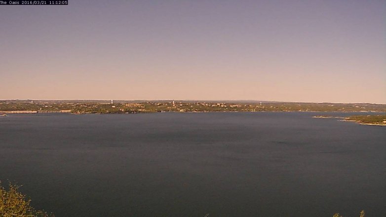 Lake Travis webcam, March 21, 2016 10:20 AM CT