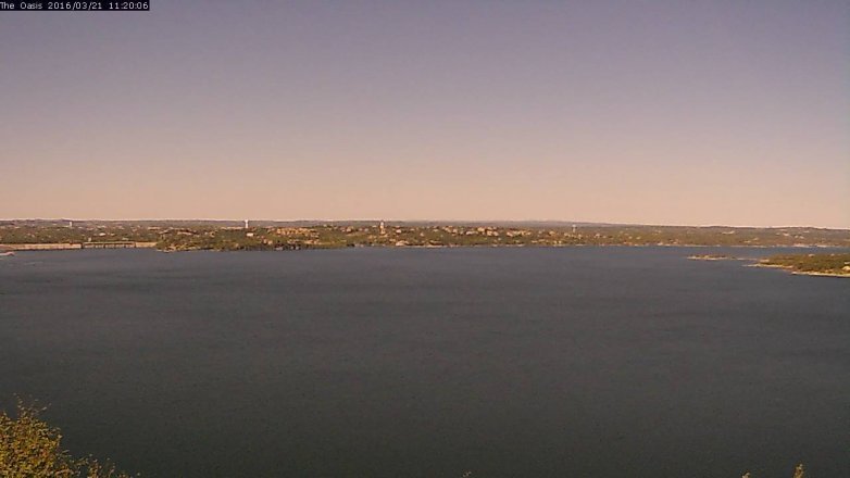 Lake Travis webcam, March 21, 2016 10:25 AM CT