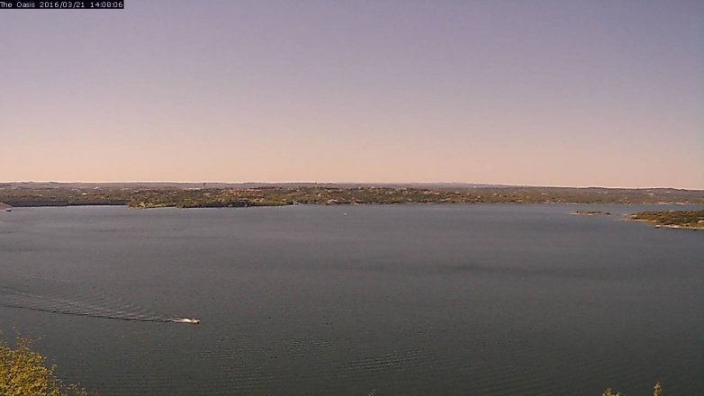 Lake Travis webcam, March 21, 2016 1:15 PM CT