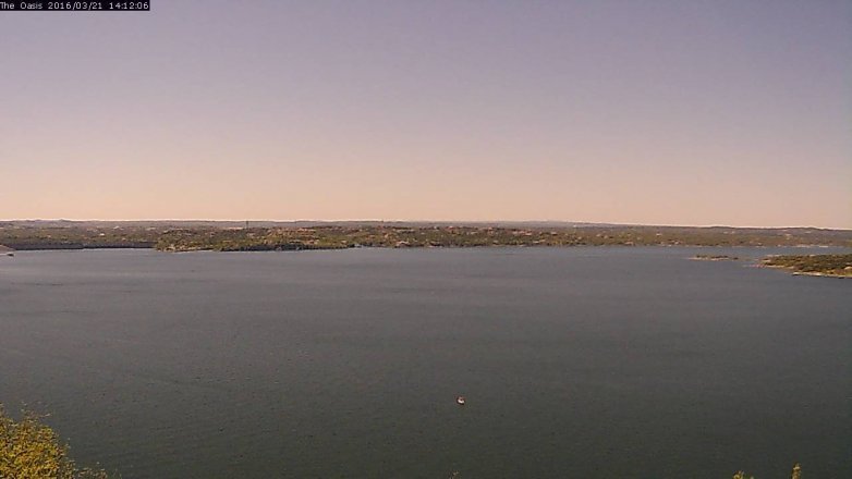 Lake Travis webcam, March 21, 2016 1:20 PM CT