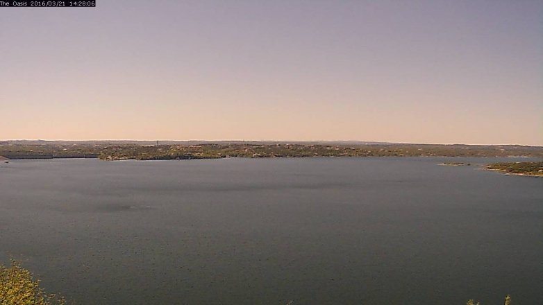 Lake Travis webcam, March 21, 2016 1:35 PM CT
