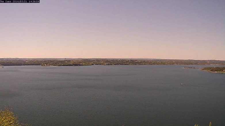 Lake Travis webcam, March 21, 2016 1:40 PM CT