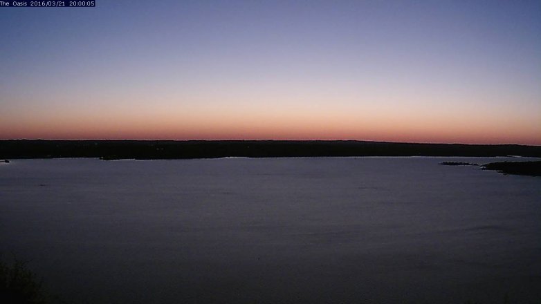 Lake Travis webcam, March 21, 2016 7:05 PM CT