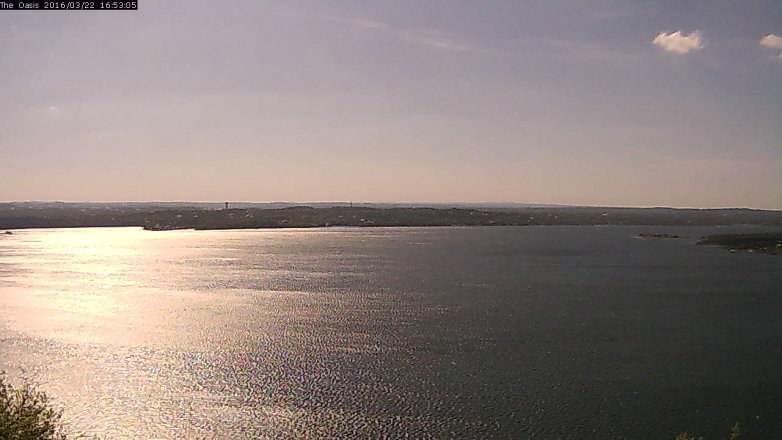 Lake Travis webcam, March 22, 2016 4:00 PM CT