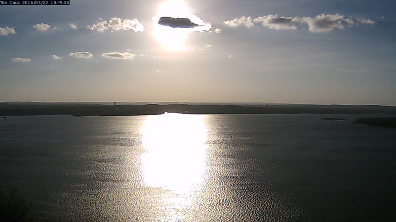 Lake Travis webcam, March 22, 2016 5:55 PM CT