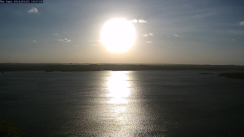 Lake Travis webcam, March 22, 2016 6:15 PM CT