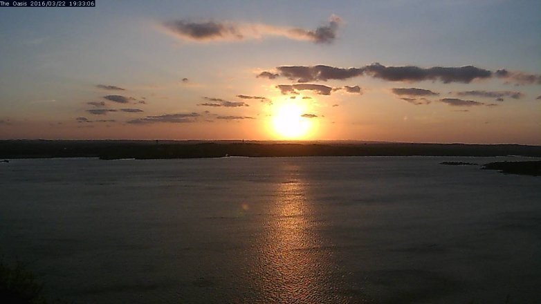 Lake Travis webcam, March 22, 2016 6:40 PM CT