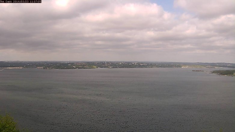 Lake Travis webcam, March 23, 2016 10:15 AM CT