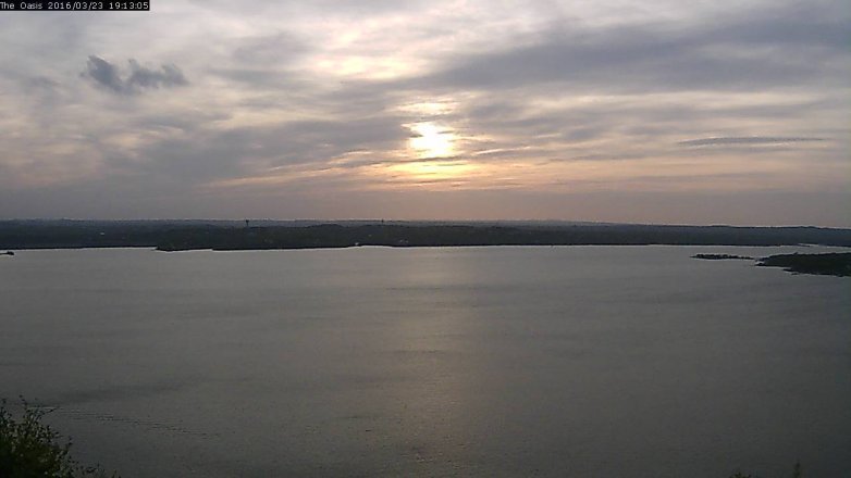 Lake Travis webcam, March 23, 2016 6:20 PM CT