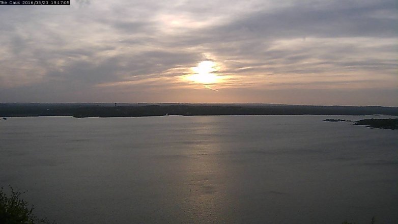 Lake Travis webcam, March 23, 2016 6:25 PM CT