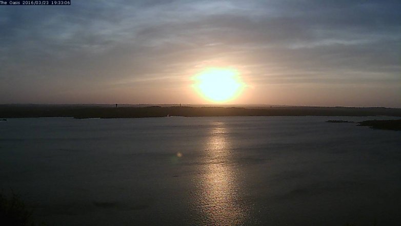 Lake Travis webcam, March 23, 2016 6:40 PM CT