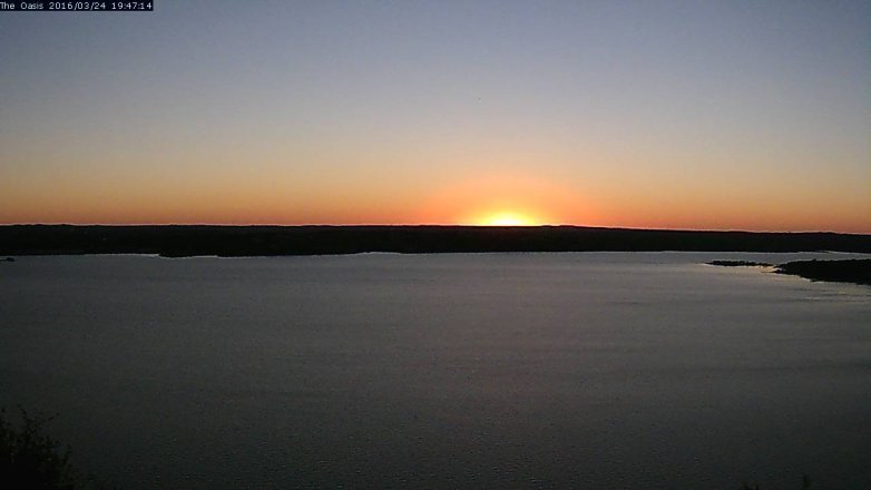 Lake Travis webcam, March 24, 2016 6:55 PM CT