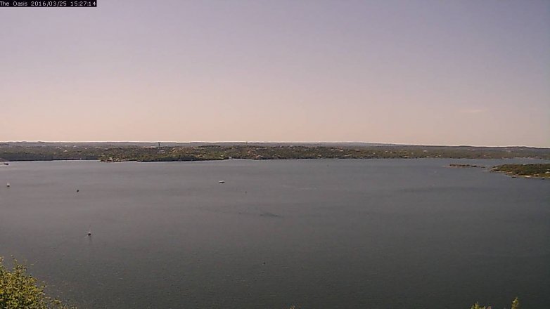 Lake Travis webcam, March 25, 2016 2:35 PM CT