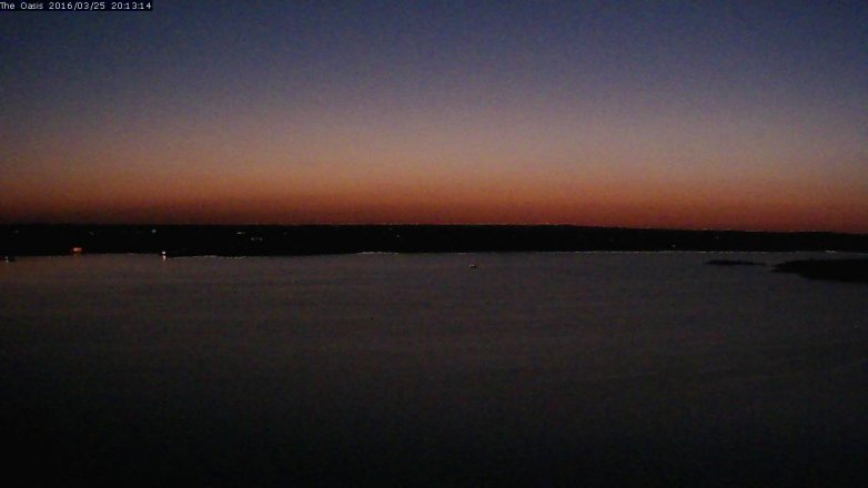 Lake Travis webcam, March 25, 2016 7:20 PM CT