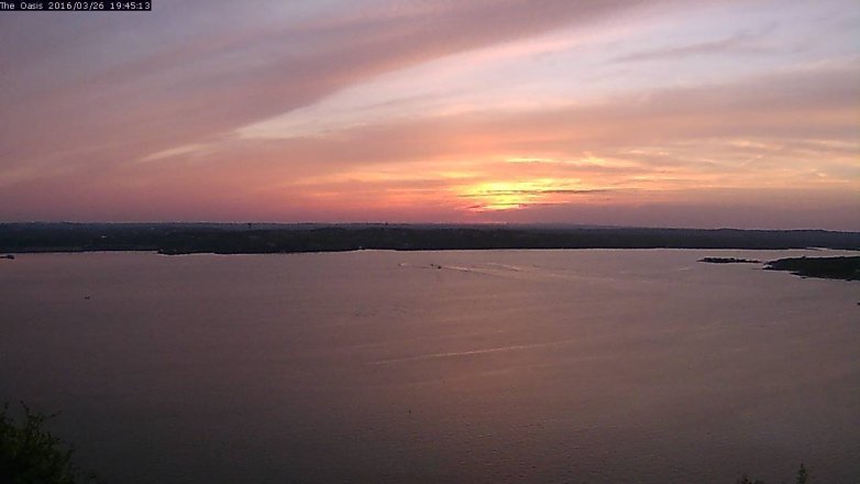 Lake Travis webcam, March 26, 2016 6:55 PM CT