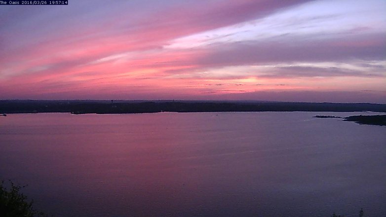 Lake Travis webcam, March 26, 2016 7:05 PM CT