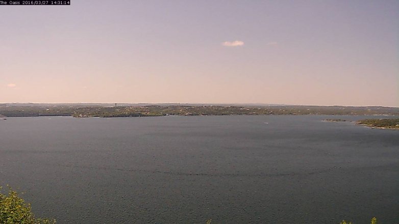 Lake Travis webcam, March 27, 2016 1:35 PM CT