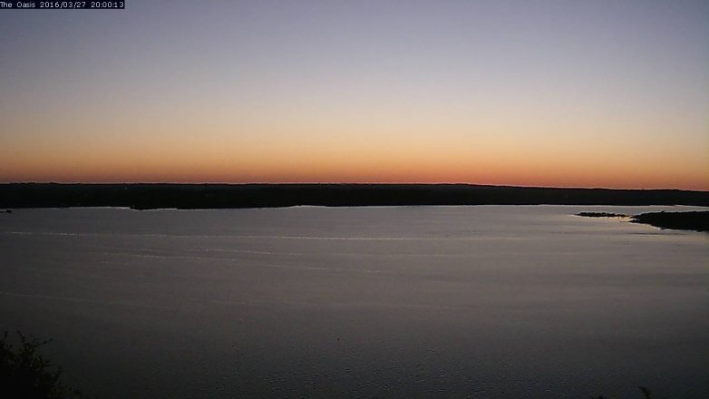 Lake Travis webcam, March 27, 2016 7:05 PM CT