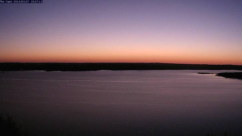 Lake Travis webcam, March 27, 2016 7:15 PM CT