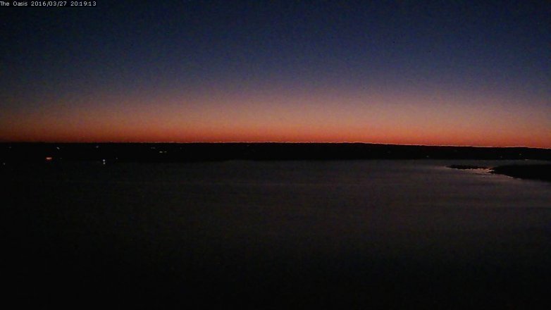 Lake Travis webcam, March 27, 2016 7:25 PM CT