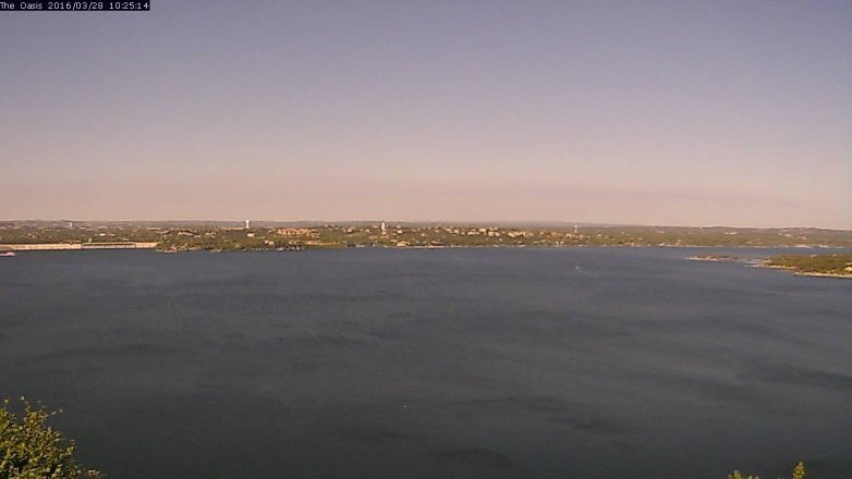 Lake Travis webcam, March 28, 2016 9:30 AM CT