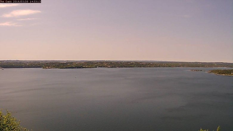 Lake Travis webcam, March 28, 2016 1:40 PM CT