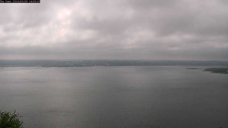 Lake Travis webcam, March 30, 2016 3:10 PM CT