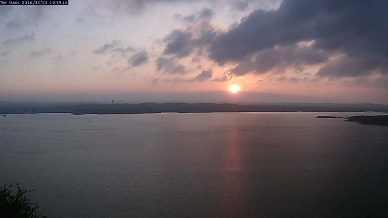 Lake Travis webcam, March 30, 2016 6:45 PM CT