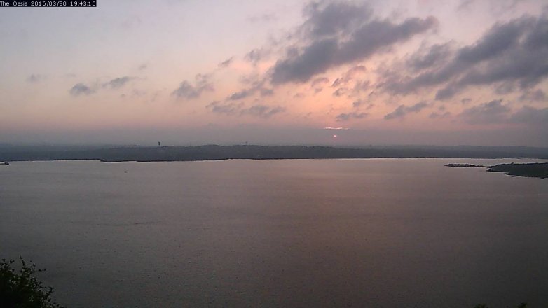 Lake Travis webcam, March 30, 2016 6:50 PM CT