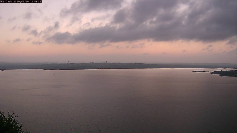 Lake Travis webcam, March 30, 2016 7:00 PM CT
