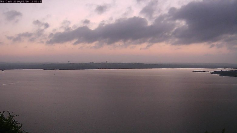 Lake Travis webcam, March 30, 2016 7:05 PM CT