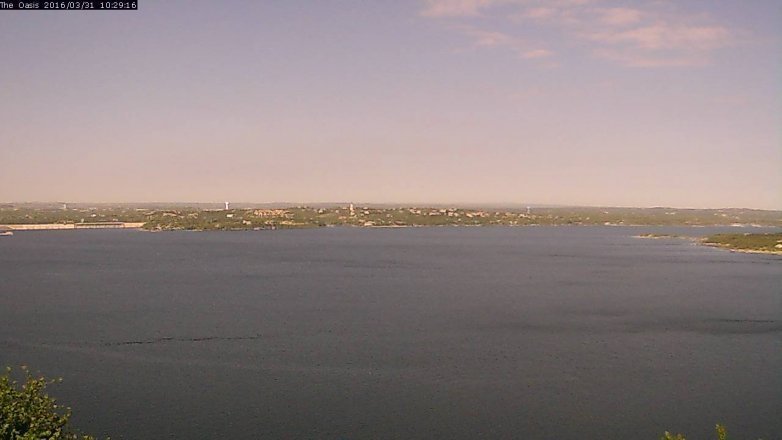 Lake Travis webcam, March 31, 2016 9:35 AM CT