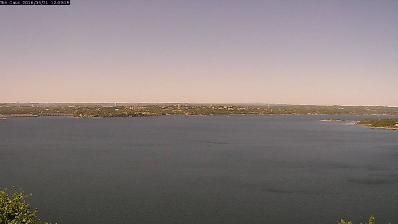Lake Travis webcam, March 31, 2016 11:15 AM CT