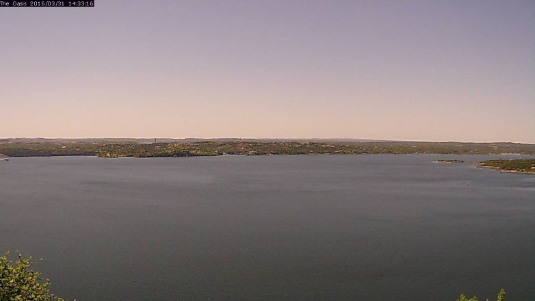 Lake Travis webcam, March 31, 2016 1:40 PM CT