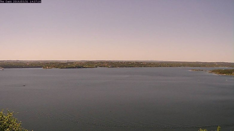 Lake Travis webcam, March 31, 2016 1:45 PM CT