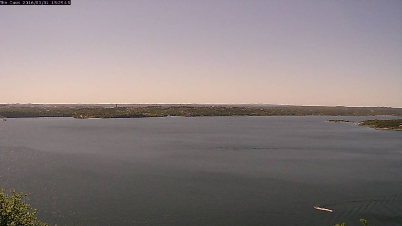 Lake Travis webcam, March 31, 2016 2:35 PM CT