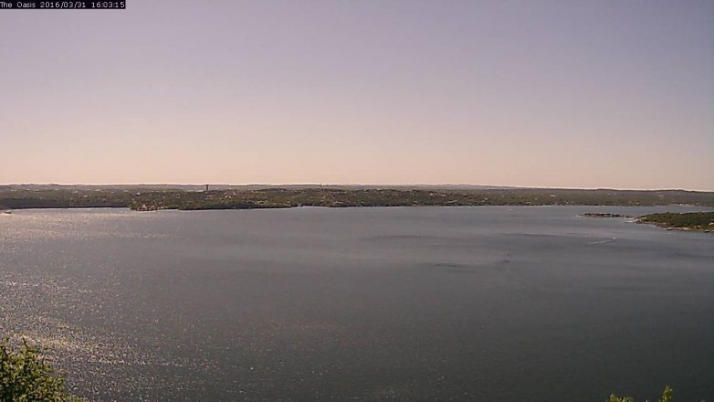 Lake Travis webcam, March 31, 2016 3:10 PM CT