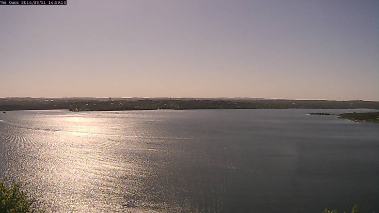 Lake Travis webcam, March 31, 2016 4:05 PM CT