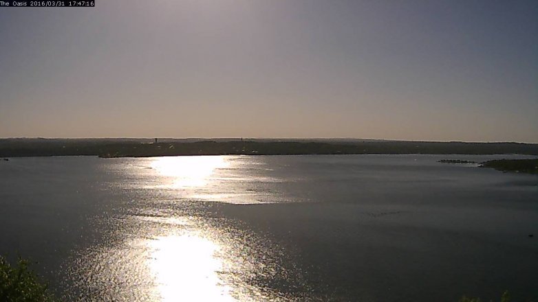 Lake Travis webcam, March 31, 2016 4:55 PM CT